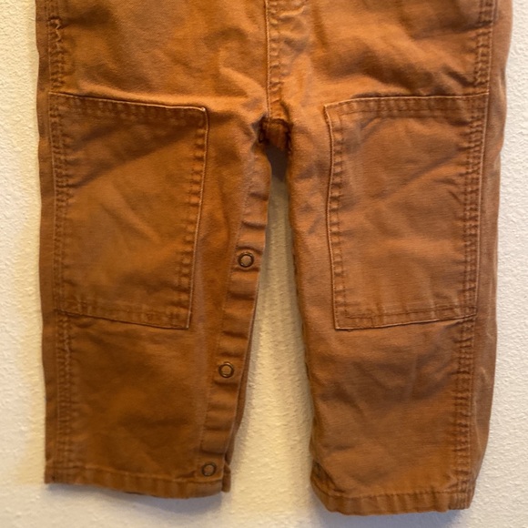 Carhartt Tan Cotton Canvas One-Piece Bib Overalls Baby Size 18M Unisex Preowned - Picture 5 of 11